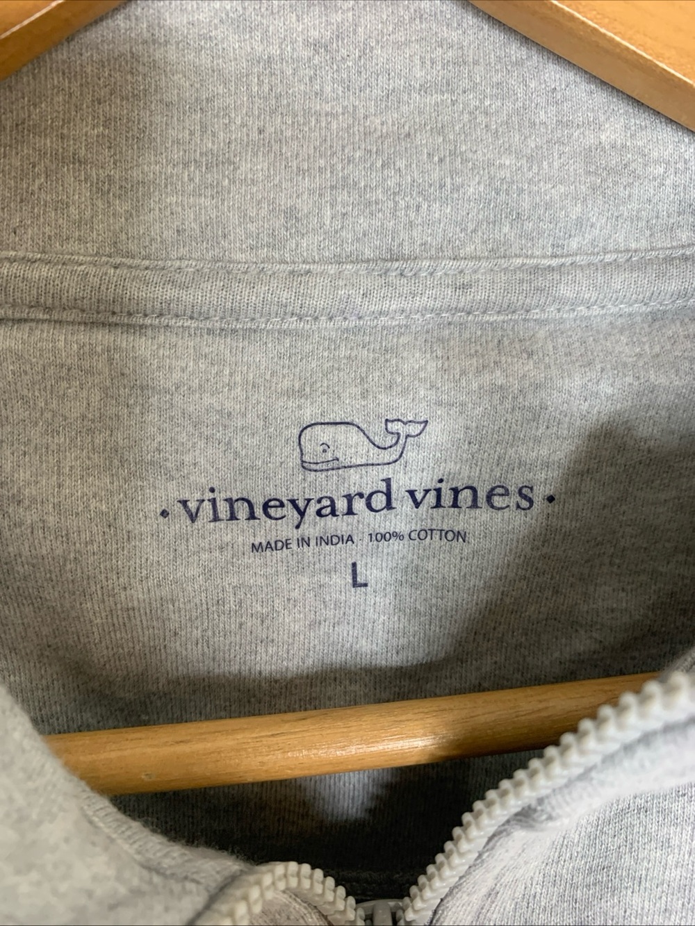 Vineyard Vines Quarter Zip Pull Over Plaid Shoulder Classic Preppy Size Large - Picture 6 of 12